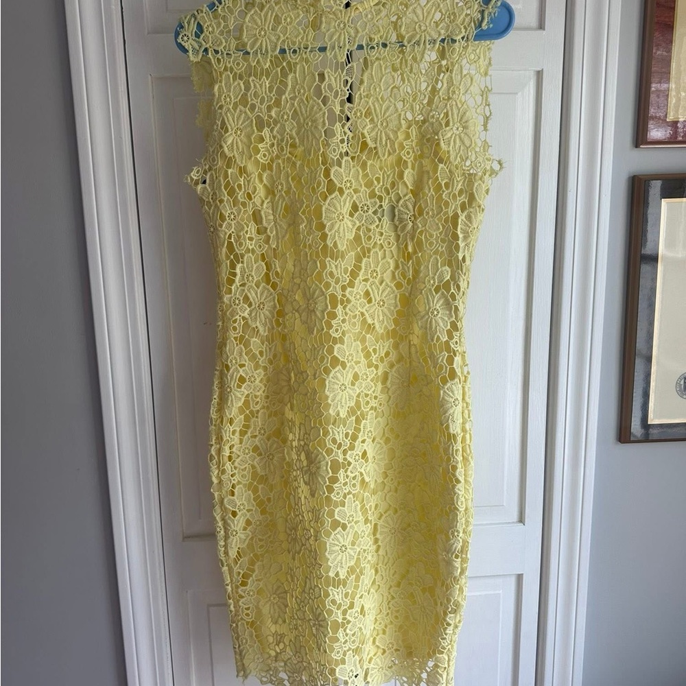 Elegant Yellow Lace Dress
